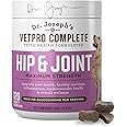 VetPro Dog Hip and Joint Supplement - Pain and Inflammation Relief Chews with Glucosamine, Chondroitin, MSM, Turmeric, Vitami