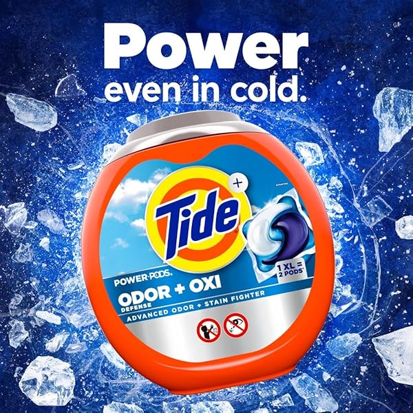 TIDE ULTRA OXI POWER PODS WITH ODOR ELIMINATORS LAUNDRY DETERGENT PACS, 25 COUNT, FOR VISIBLE AND INVISIBLE DIRT
