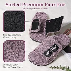 ERGOfoot Fuzzy House Slippers with Arch Support for