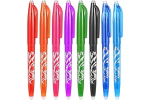 Hpmjz 8pcs Heat Erasable Pens for Fabric, Fabric Marking Pens Fabrics Markers No Ghost Lines, Disappearing Ink for Precise Marking for Quilting Sewing Embroidery DIY Dressmaking Fabrics Tailors Chalk