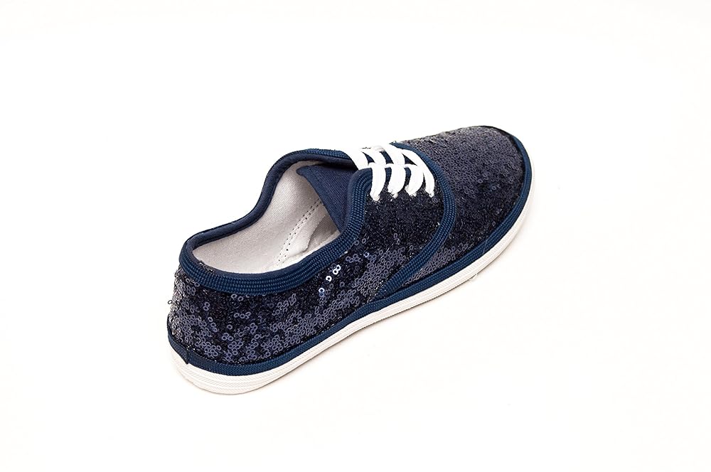 navy blue sequin sneakers