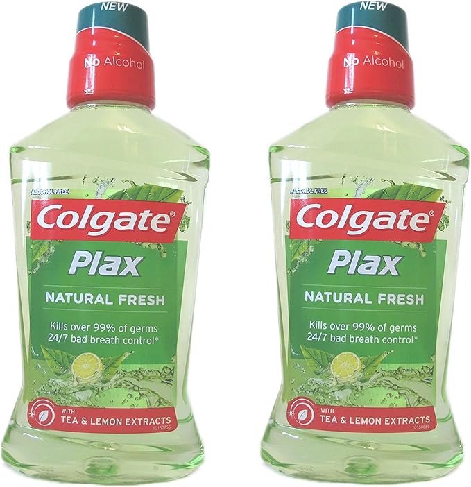 Colgate Plax Natural Fresh Tea and Lemon Extracts Mouthwash 500ml (Pack