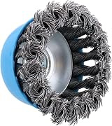 AB Tools Wire Cup Brush Wheel 3" Twist Knot 6 Pack for Angle Grinder M14 view 4