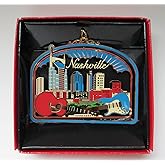 Nashville Tennessee Christmas Ornament Souvenir Gift City Skyline Guitars