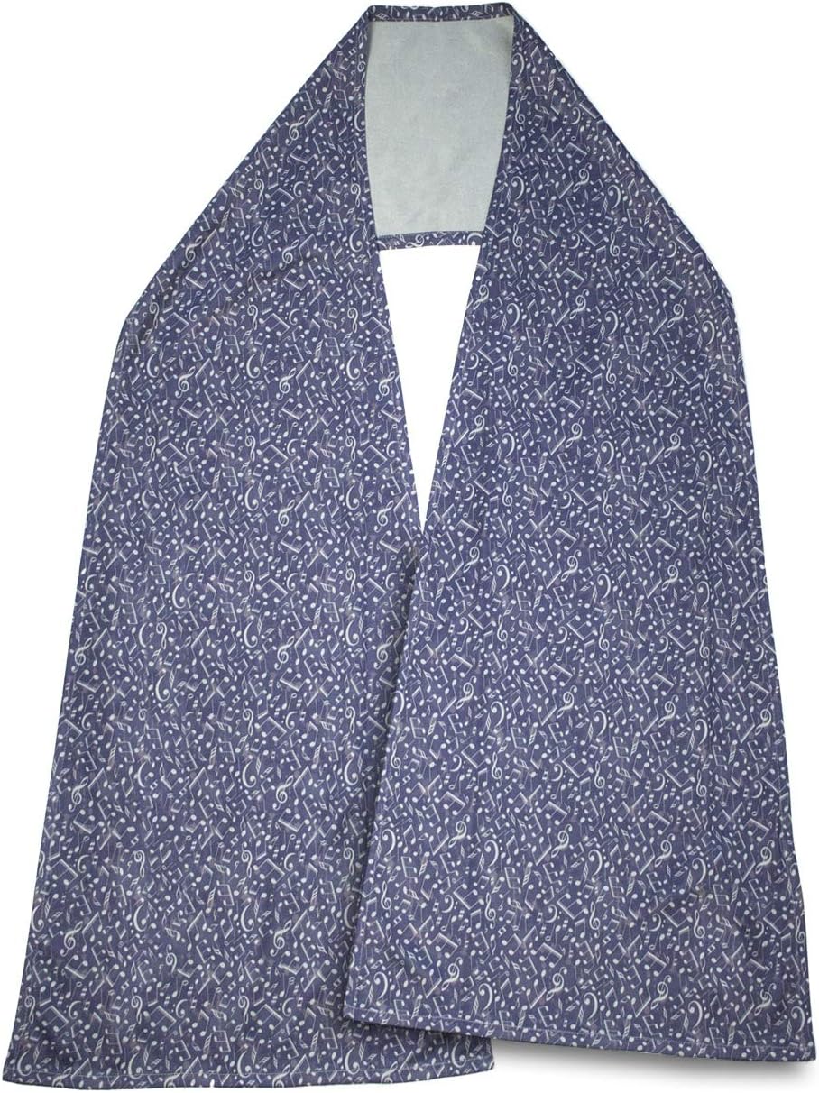 Adult Bib Scarf - Fashionable Alternative to Adult Bibs | Machine Wash & Dry | Soft Micro Suede Fabric Clothing Protector, Shirt Protectors for Adults (Musical Melody, Regular)