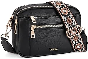 Telena Crossbody Purse for Women Small Crossbody Bags Trendy Vegan Leather Shoulder Handbags with Adjustable Strap