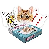 GAMAGO Kitten Playing Cards - Kitten Shaped Deck of Cards to Play Your Favorite Card Games for Cat Lovers, Birthdays, Stocking Stuffers, White Elephant, Multicolor, 3"