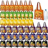 Abbylike 48 Pcs Christian Pumpkin Goody Bags for Kids Bulk Christian Halloween Treat Bags Non Woven Tote Bag for Sunday School Supplies Church Religious Halloween Party Decor
