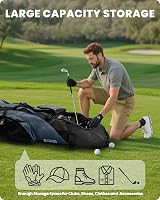 OutdoorMaster Padded Golf Travel Bag 900D Waterproof Wheels Blue view 4