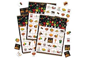 Containlol 39 Pcs Kwanzaa Game Bingo 24 Players African American Culture Bingo Cards African Heritage Games for Family Activities Holiday Happy Kwanzaa Festival Party Favors Supplies
