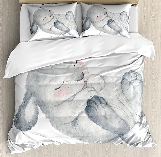 white bunny comforter