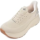 JACKSHIBO Road Running Shoes Women Wide Toe Arch Support Slip in Hands Free Cushion Support Memory Foam Zero Drop Sole Athletic Orthopedic Plantar Fasciitis Walking Tennis Platform Chunky Sneaker