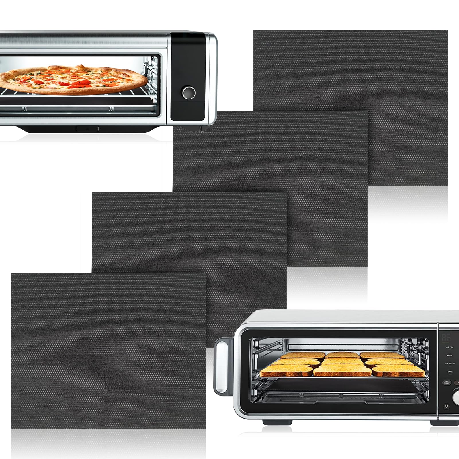 Palksky Air Fryer Oven Liners 4 PCS - Non-Stick Reusable Baking Mats for Ninja Foodi, Toaster & Microwave Ovens