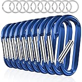 sprookber 3" Carabiner Clip Keychain, D Ring Caribeaner Clip, Key Clip Caribeener, Spring Snap Hook for Bag/Buckle, Set of 10