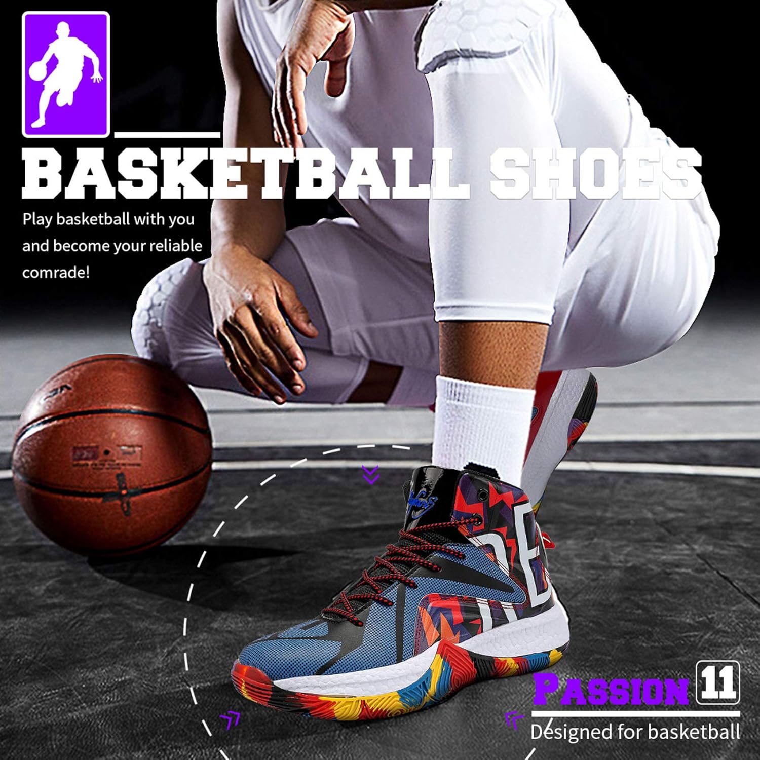  | ASHION Big/Youth Kids' Cool Basketball Shoe Sports Trainers | Basketball