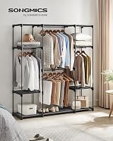 SONGMICS Clothes Wardrobe Rack Portable Closet 4 Hanging Sections 43x151x166 cm view 2