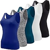 BQTQ 5 Pcs Basic Tank Tops for Women Undershirt Tank Top Sleeveless Under Shirts