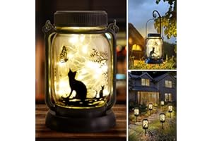 UNDERTHECLOUD Cat Solar Garden Lights, Mothers Day Gift, Gift for Mother/Grandma/Women, Garden Gift, Yard Gift, lamp Decor, Patio Outdoor Porch Waterproof Solar Lanterns, Solar Powered Outdoor Decor Lights