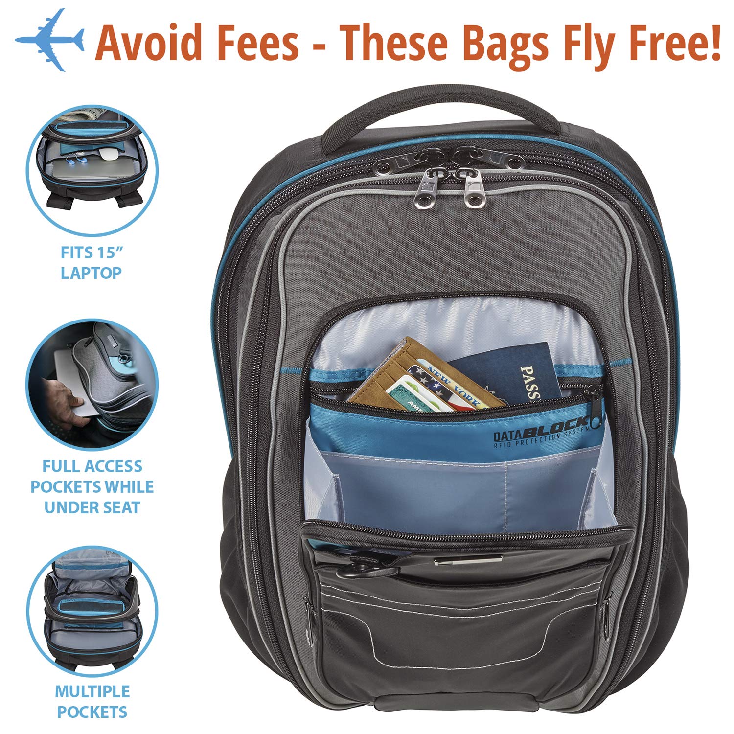 Lewis N Clark Underseat Carry On Backpack Rfid Protection System Anti Theft Padded Laptop Tablet Cell Phone Zipper Pockets For Travel #underseat #carry #on #backpack Lewis N Clark Underseat Carry On Backpack Rfid Protection System Anti Theft Padded Laptop Tablet Cell Phone Zipper Pockets For Travel