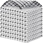 Kitinjoy Cotton 8 Pack Terry Kitchen Dish Cloths, Black | 12 x 12 Inches Super Soft and Absorbent Dish Rags, Quick Drying Dish towels for Washing Dishes
