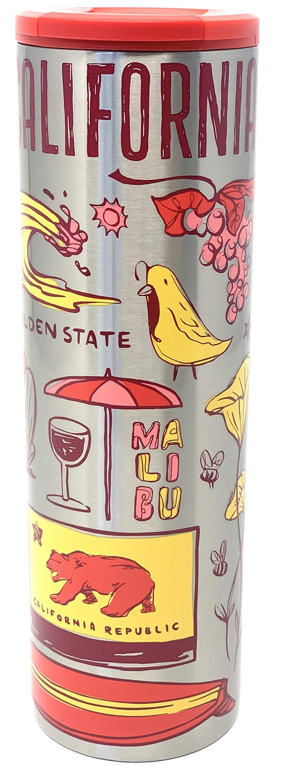 Starbucks California Vacuum Insulated Stainless Steel Traveler Tumbler, 16 Oz (Red)