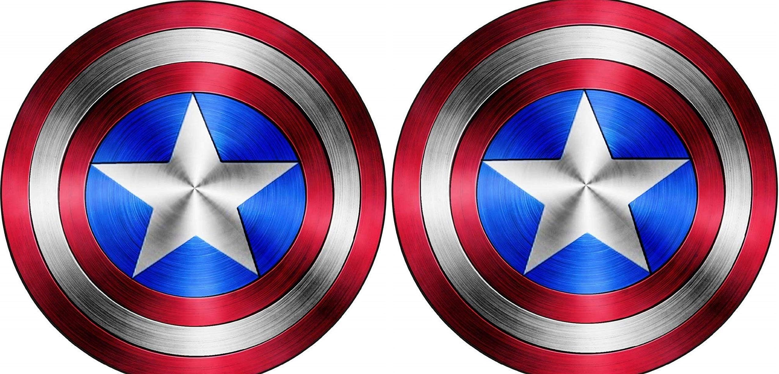 YttBuy-Captain America Shield Vinyl Sticker Decal (Value Pack of 2) for Laptop, MacBook, I Pad, Car Windows, Motorcycle, Walls, Mirror or Any Other Smooth Surface