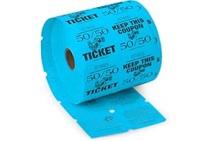 HENRY DOTS Raffle Tickets Double Roll - 50/50-1000 Ticket Count Per Roll - Easy Tear Away Stubs for Contact Info - Raffle Drum Tickets Roll for Drinks, Carnival, Chinese Auction, Events (Blue)