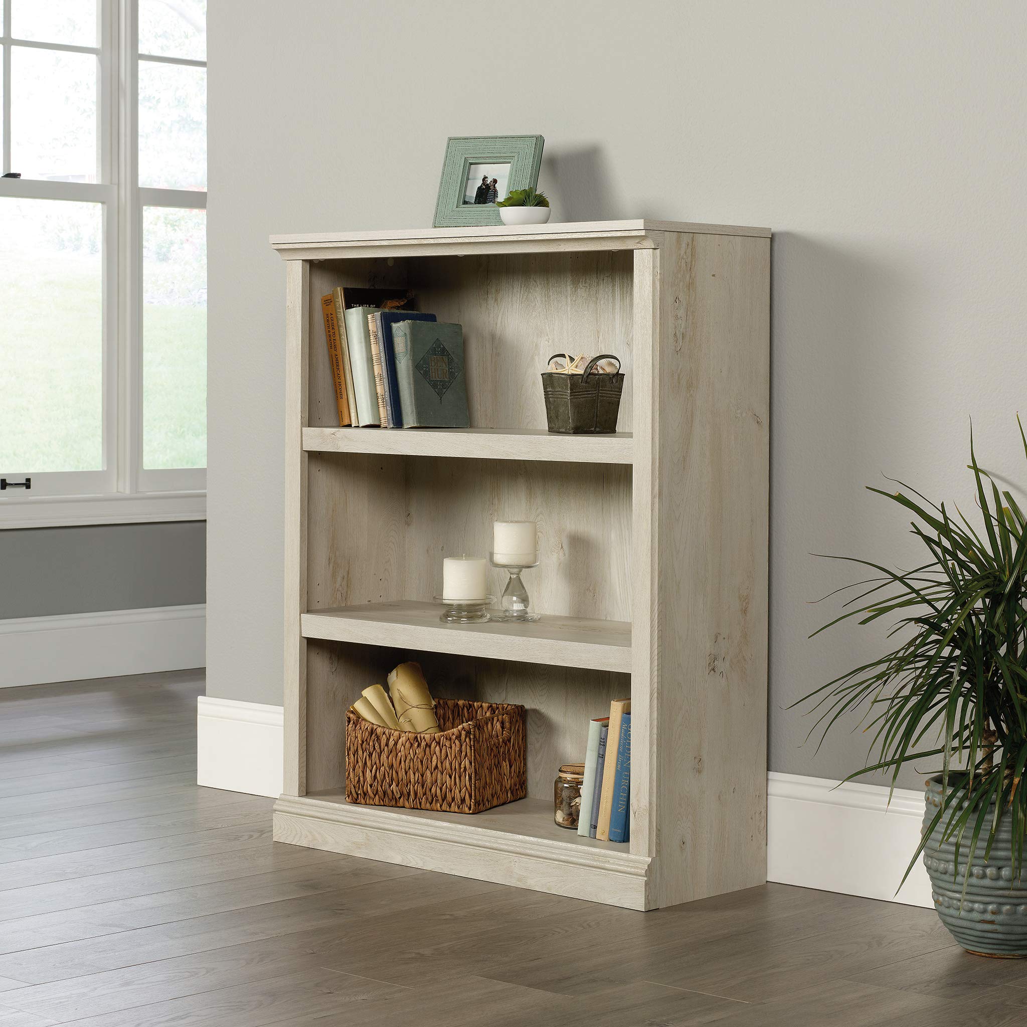 Sauder Select Collection 3 Shelf Bookcase, Chalked Chestnut finish