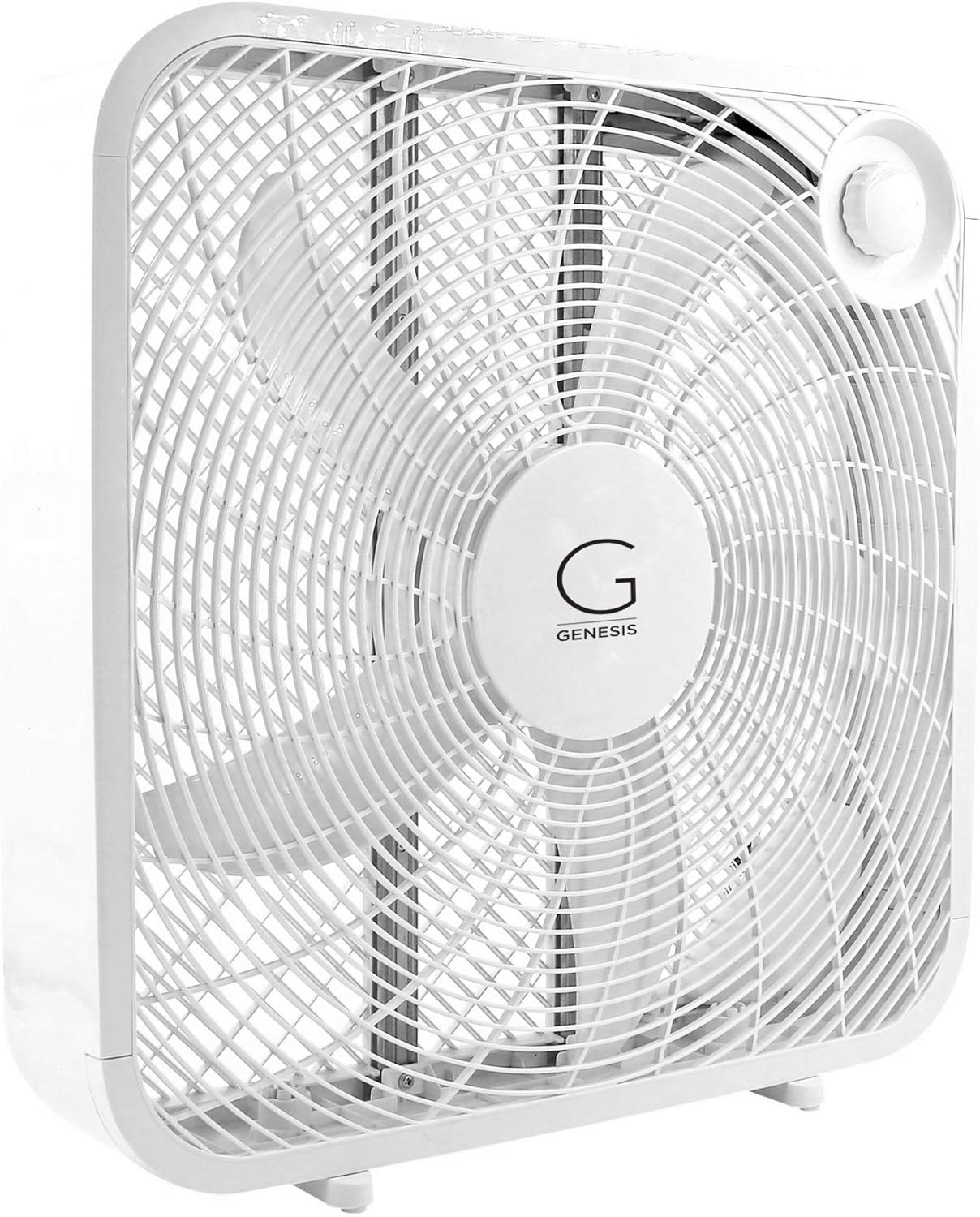 Genesis Box Fan, 3 Settings Max Cooling Technology, Carry Handle, 20 inch, White: Home & Kitchen