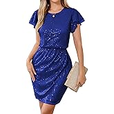 GRACE KARIN Women's Sparkly Sequin Dress Cap Sleeve Party Cocktail Holiday Dress Elegant Glitter Sparkly Dresses for Women