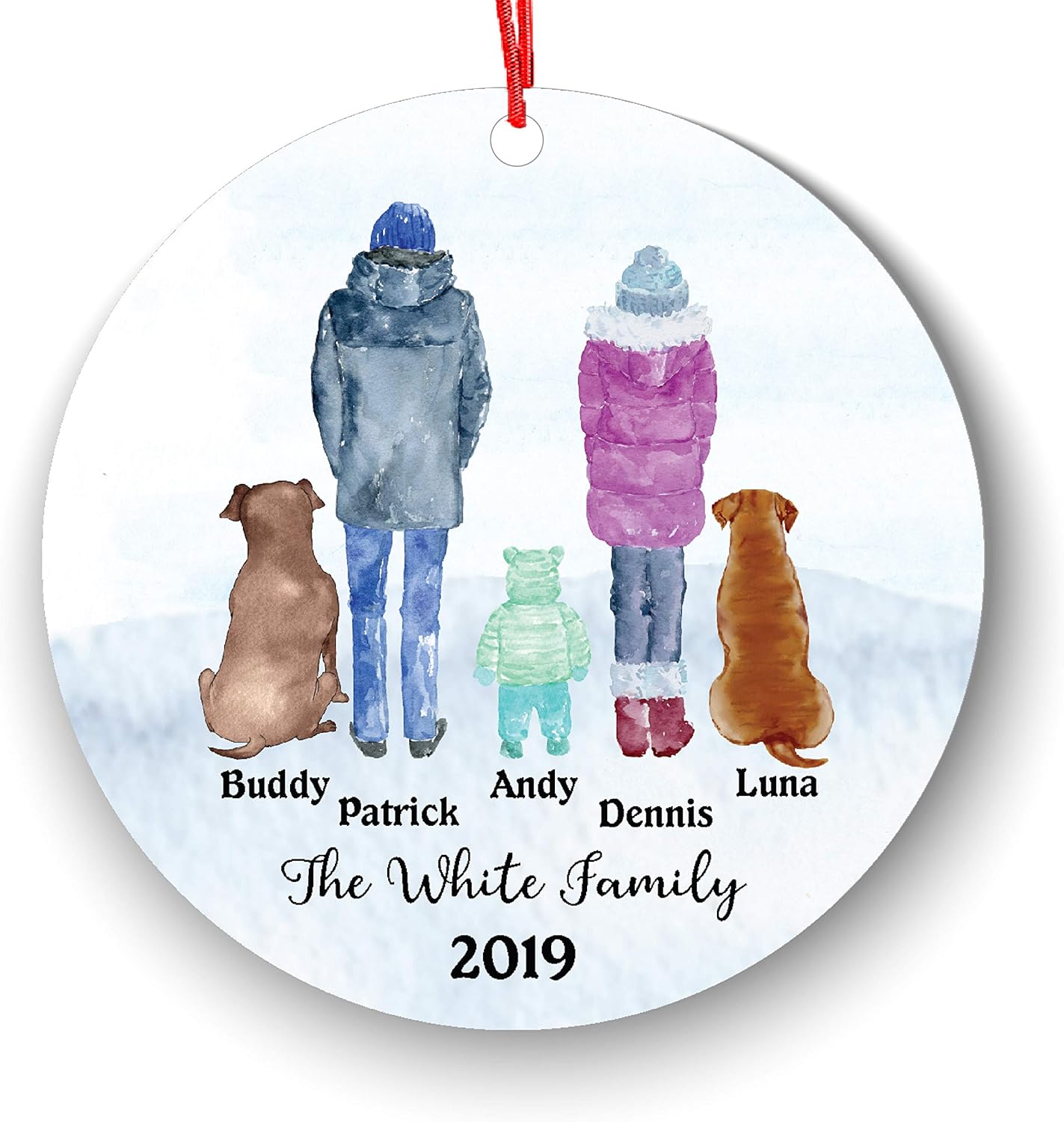 girl and dog ornament