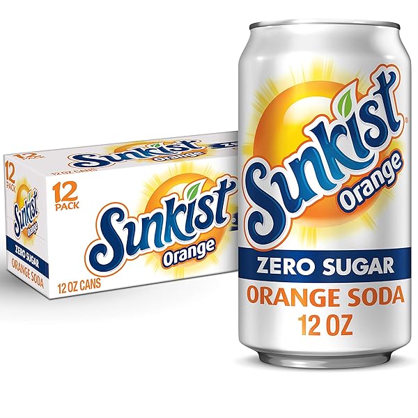 SUNKIST ZERO SUGAR ORANGE SODA, 12 FL OZ...