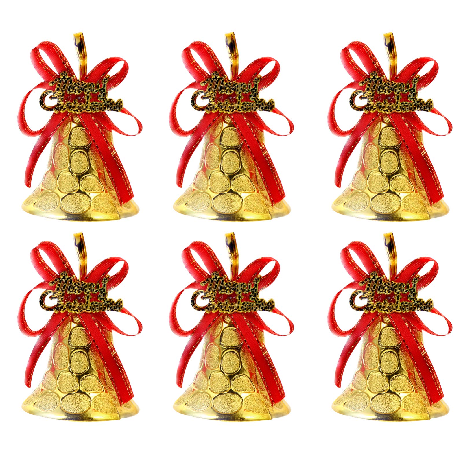 TOYANDONA 12 Pcs Christmas Jingle Bell Ornament Craft Bells DIY Doors Dog Bell Wind Chimes Bells Xmas Tree Hanging Pendant for Holiday Party Decor (Assorted Color)