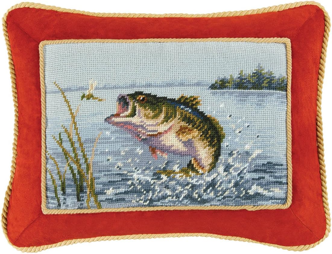 Amazon Com 14x18 Inches Needle Point Pillow Largemouth Bass