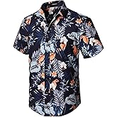 Hawaiian Shirt for Men Casual Summer Short Sleeve Beach Vacation Aloha Hawaii Button Down Shirt Holiday
