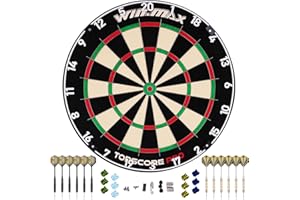 WIN.MAX PRO Pro Bristle Steel Tip Dartboard for Adults, Dartboard Set with Rotating Bristle Steel Tip, Staple Free Number Rin