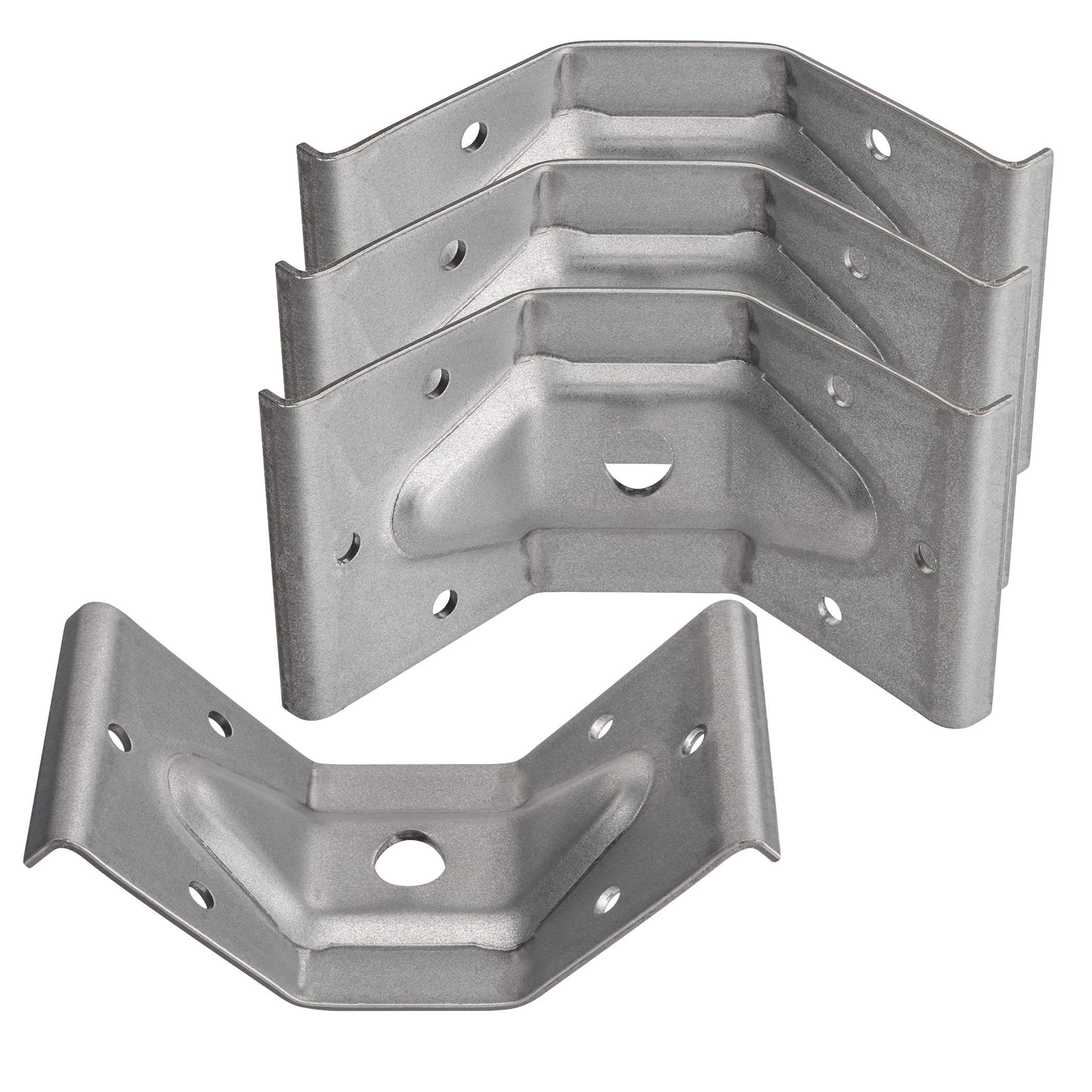 4 x SO-TECH® Table Leg Fittings in galvanised Steel 60 x 100 mm for Stable Assembly Angle Fitting Frame Connector Angle
