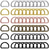 60 Pieces Metal D Rings D-Shape Buckle Clips Multi-Purpose Mixed Color D-Rings for DIY Accessories (Assorted Color,3/4 Inches)