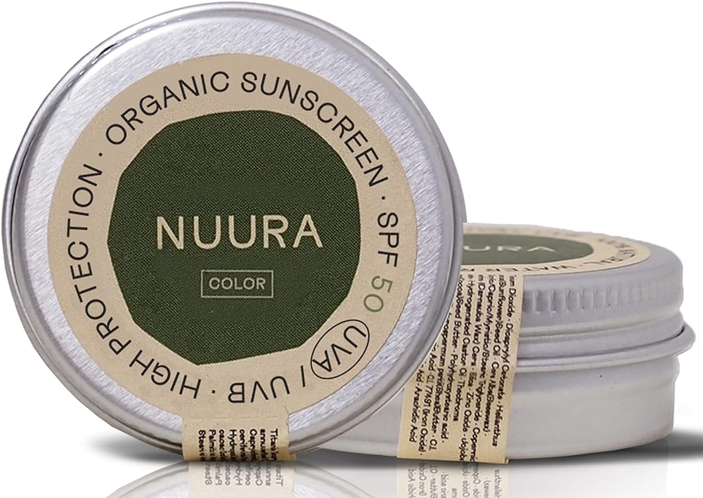 NUURA Zinc Tinted Mineral Sunscreen SPF 50 Natural Reef Safe Sports 18g