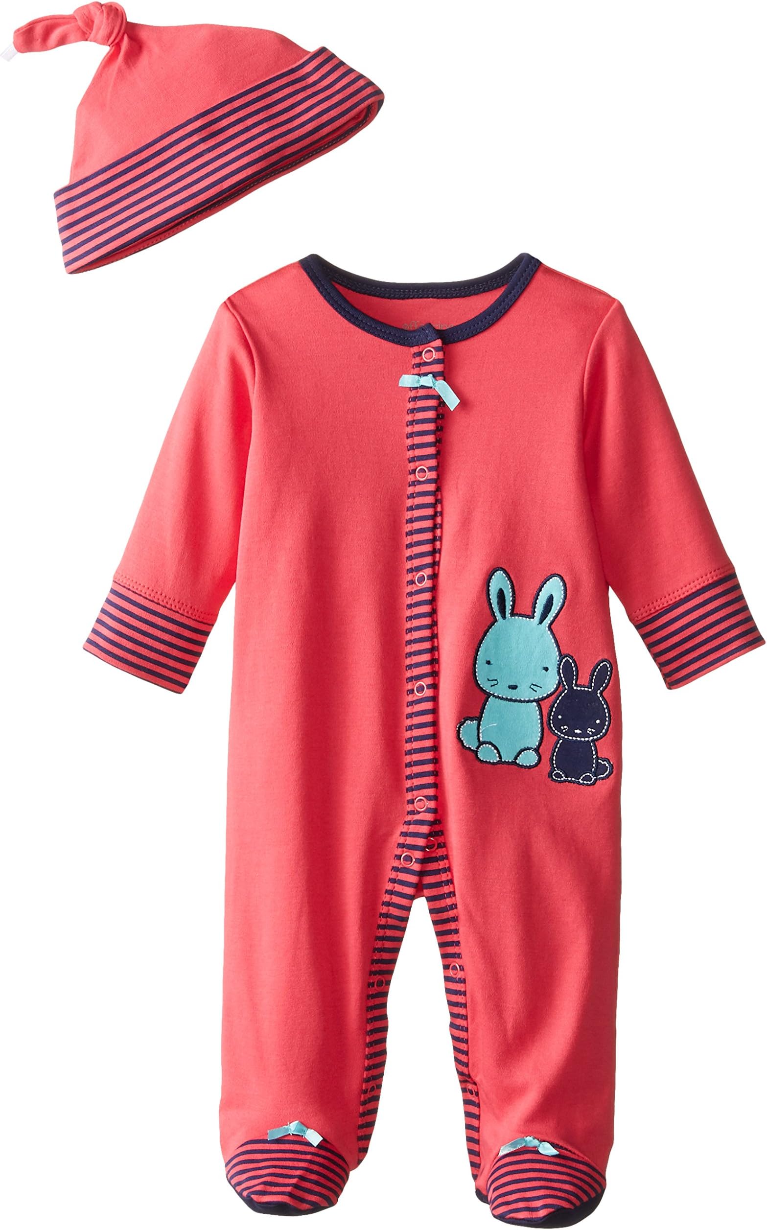 OffSpring - Baby Apparel Girls' Baby-Newborn Bunny Footie and Hat