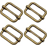 CRAFTMEMORE Triglide Slide Belt Keeper 5/8" 3/4" 1" Movable Bar Slider Strap Adjuster Rectangle Strap Keeper Purse Making