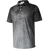 zeetoo Men's Polo Shirts Hawaiian Golf Polos Shirts Short Sleeve Performance Moisture Wicking Mens Golf Shirts