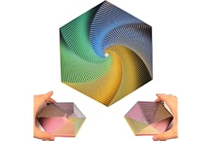 NIGRITY Fractal Fidget Hexagon,2024 New Hexagon Spiral Toy,3D Printing Hexagon Cube Fidget Gear Toy, Perfect for Stress and Anxiety Fidget Toy,for Sensory Needs and Autism Too (Colorful B)