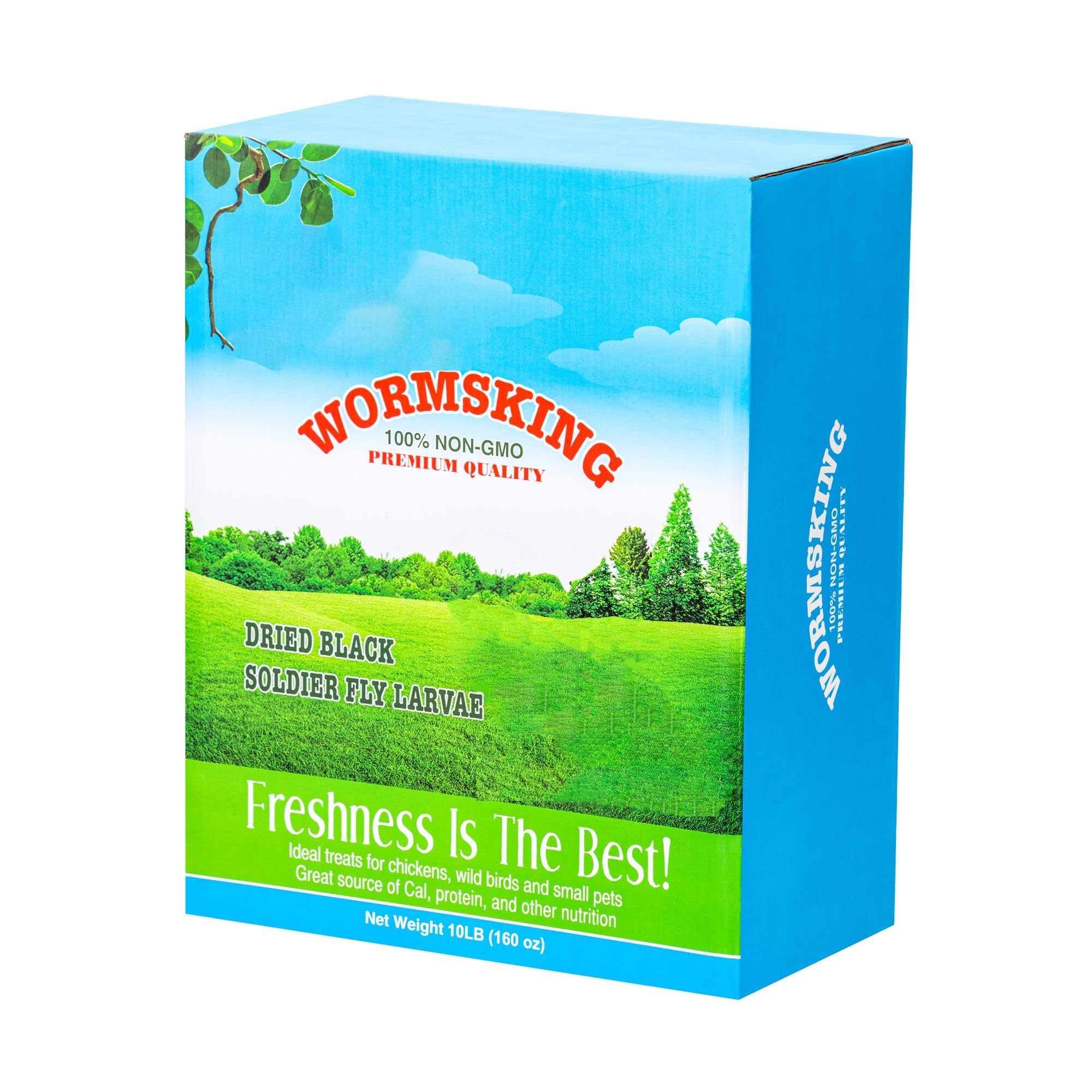 WORMSKING 10LB Dried Black Soldier Fly Larvae, More Calcium Than Dried Mealworms, High Protein Chicken Feed, Poultry Treat