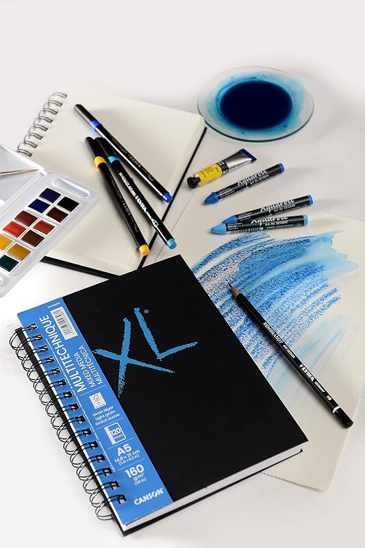 XL Art Book, Papel Multitécnica, Grano Suave, 160gsm, Cuaderno Espiral, A5-14,8x21cm, Blanco, 60 hojas — foto 6 de 8