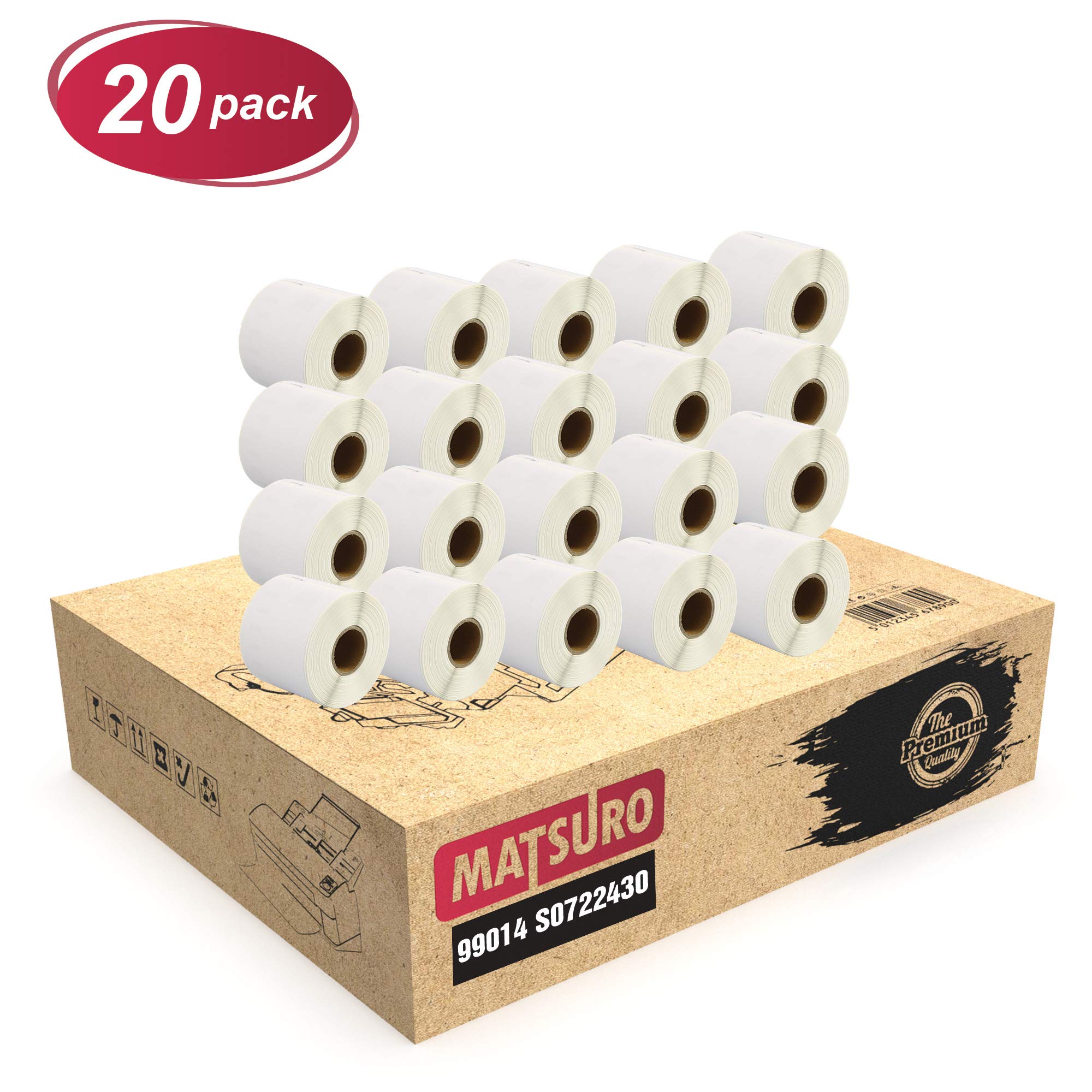 Matsuro Original | Compatible Label Rolls Replacement for DYMO 99014 S0722430 (54 mm x 101 mm | 220 Labels per Roll | 20 Pack)