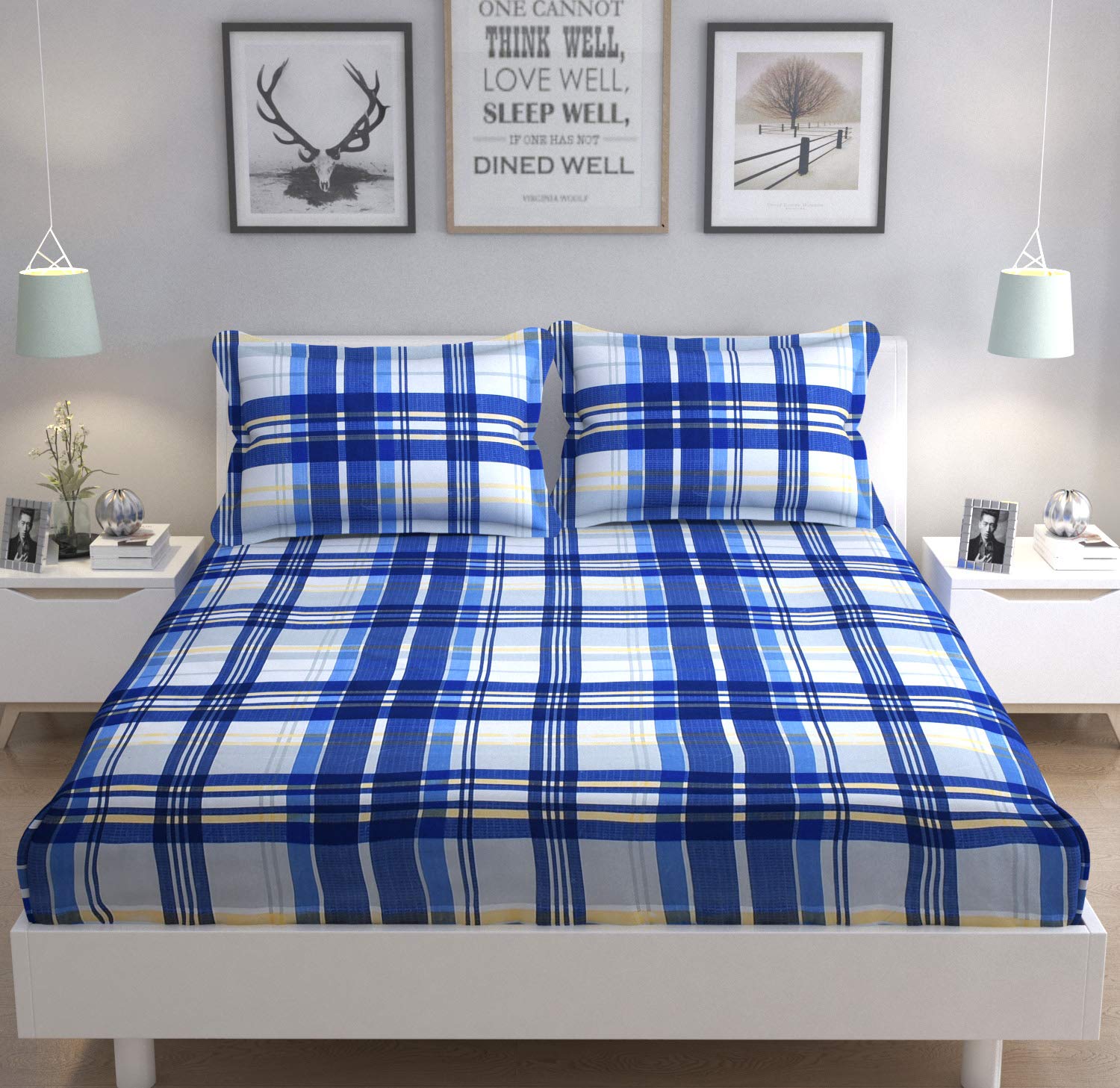 DTODEXPRESS New Elegant/Beautiful Checkered Design One 240TC Double