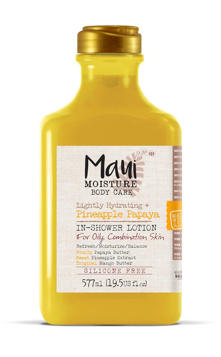 Maui Moisture Body Care Lightly Hydration Pineapple Papaya In-Shower Body Lotion, 19.5 Ounce