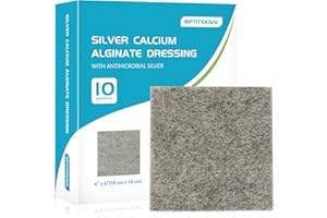 OPTITEKNIK Ag Silver Calcium Alginate Plasters 4" x 4" Soft Highly Absorbent Plasters Non Stick Gauze Pads for Wounds (Pack o
