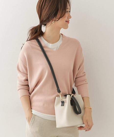 Amazon アーバンリサーチ ドアーズ ニット セーター ストレッチvネックニット レディース Light Pink One セーター 通販